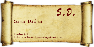 Sima Diána névjegykártya
